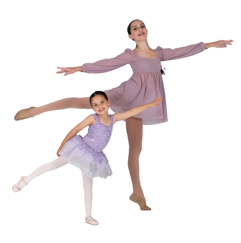 Two dancers from Ovation Dance Academy